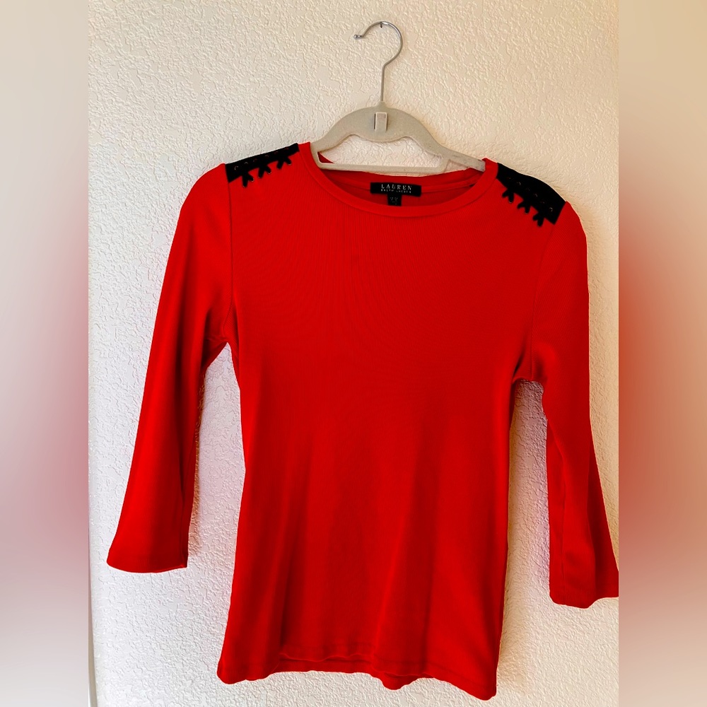 Lauren Ralph Lauren Orange top Medium Pre Loved